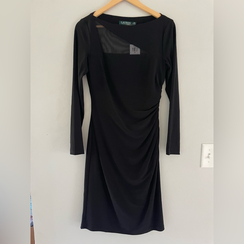 Lauren Ralph Lauren Black Long BodyCon Sleeve Dress
